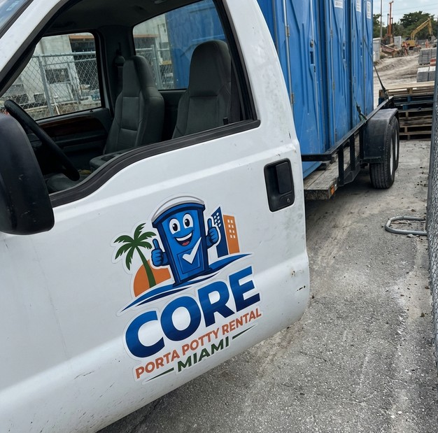 Core Porta Potty Rental Miami delivery truck